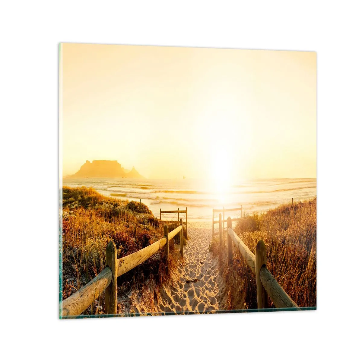 Cuadro sobre vidrio - Impresiones sobre Vidrio - A través de la duna, hacia el sol - 60x60 cm
