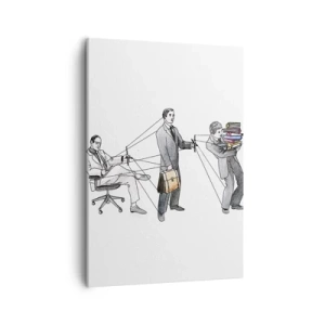 Cuadro sobre lienzo - Impresión de Imagen - Una ilustración que muestra personas controladas como marionetas. - 50x70cm - Cada cual tiene su señor - Decoración de pared moderna para salón y dormitorio ARTTOR