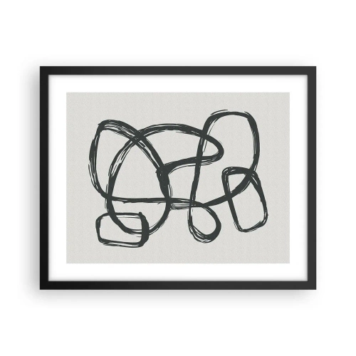 Póster en marco negro - Abstracción en bucle - 50x40 cm