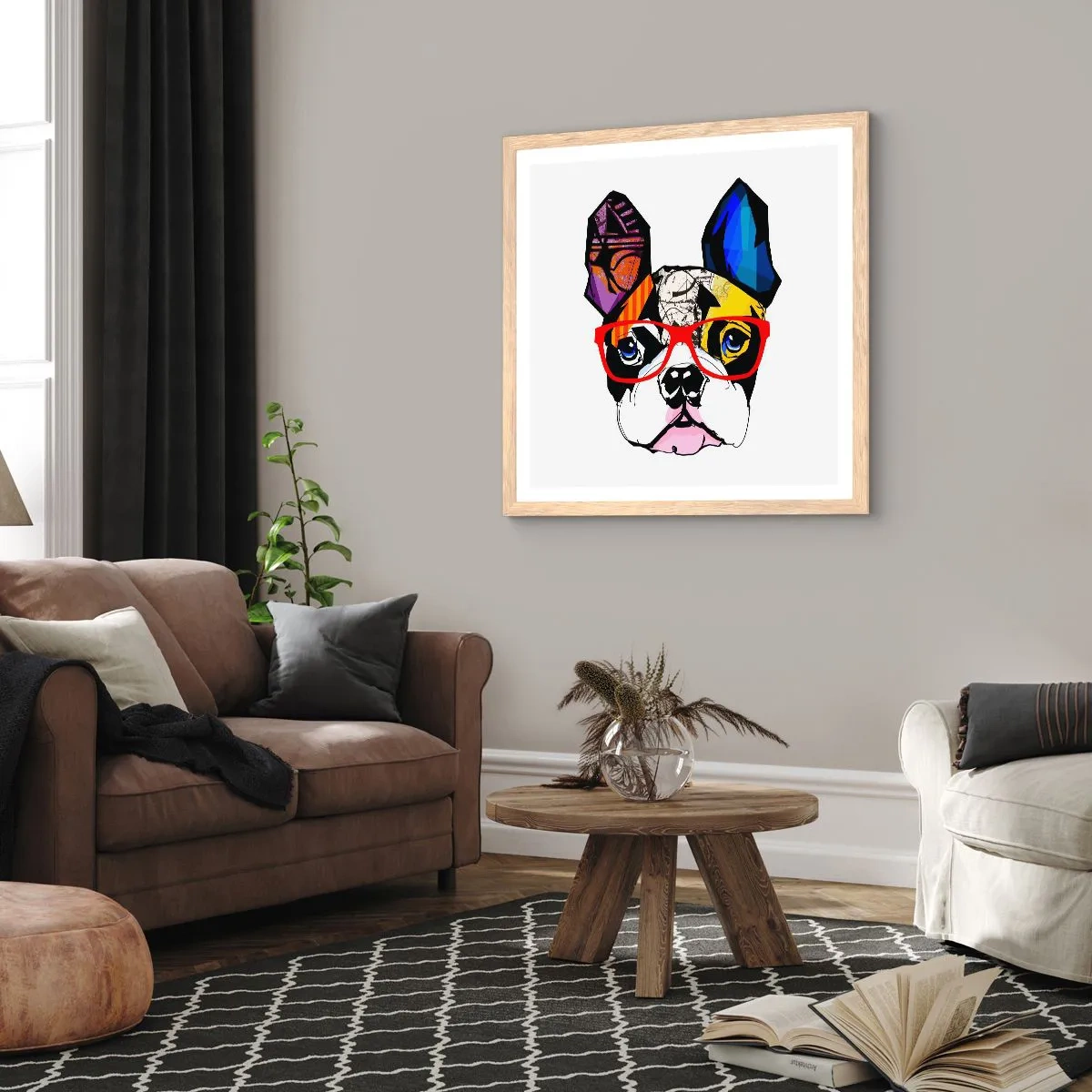 Póster en marco roble claro - El intelectual - 60x60 cm