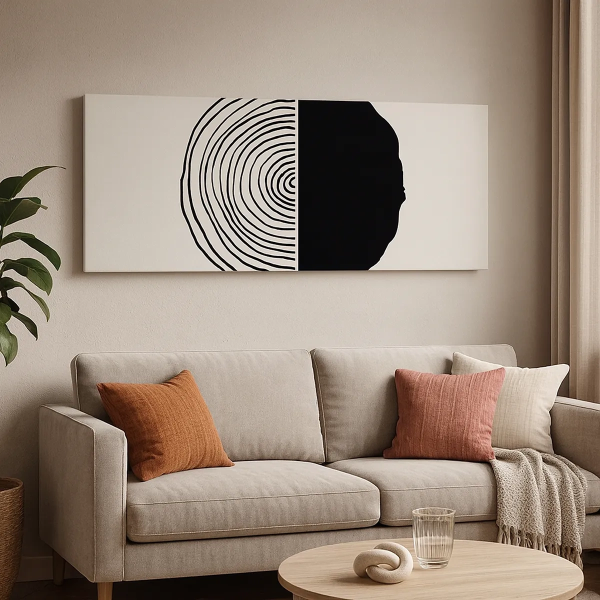 Cuadro sobre lienzo - Impresión de Imagen - Mitad y mitad - 30x30 cm