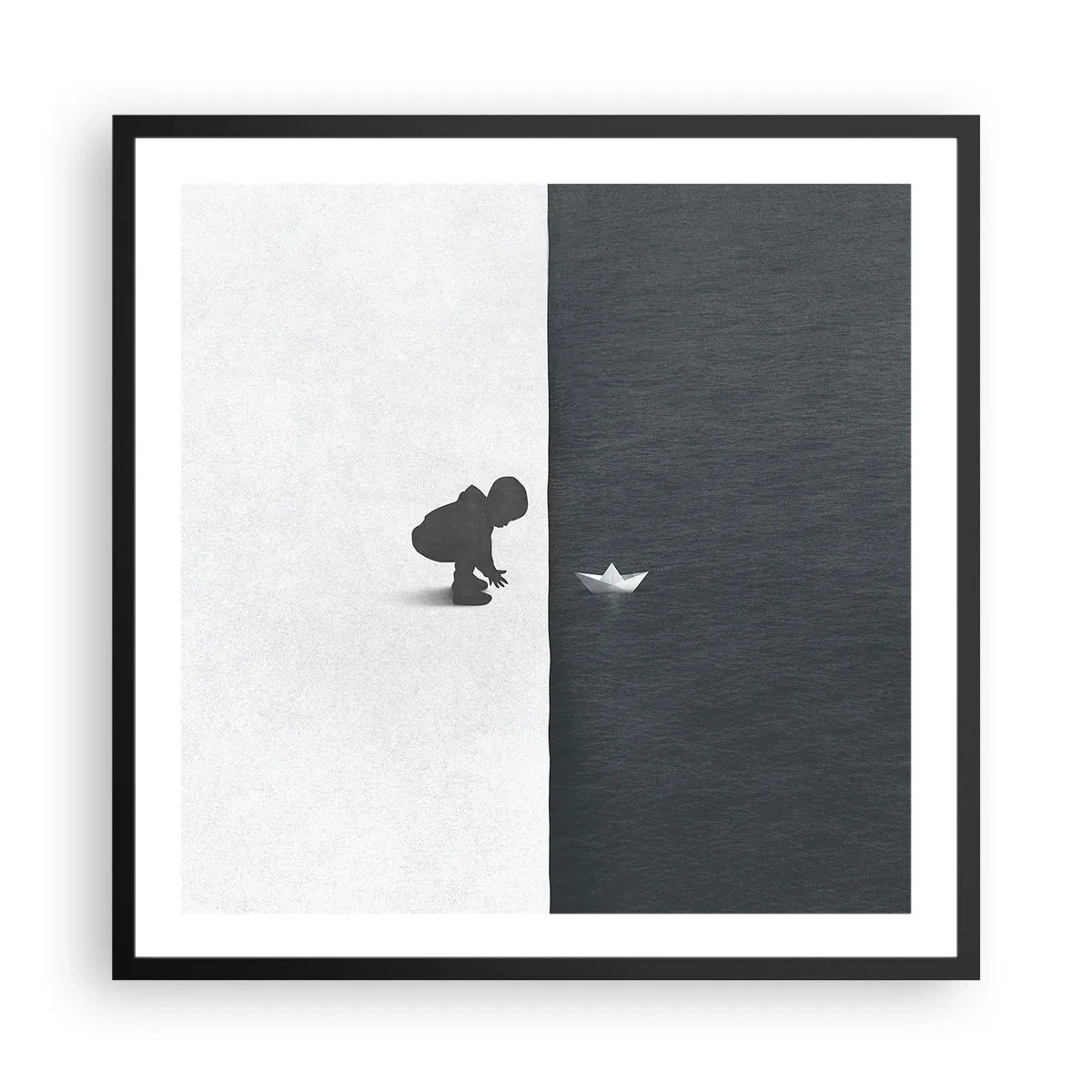Póster en marco negro - Una gran expedición náutica - 60x60 cm