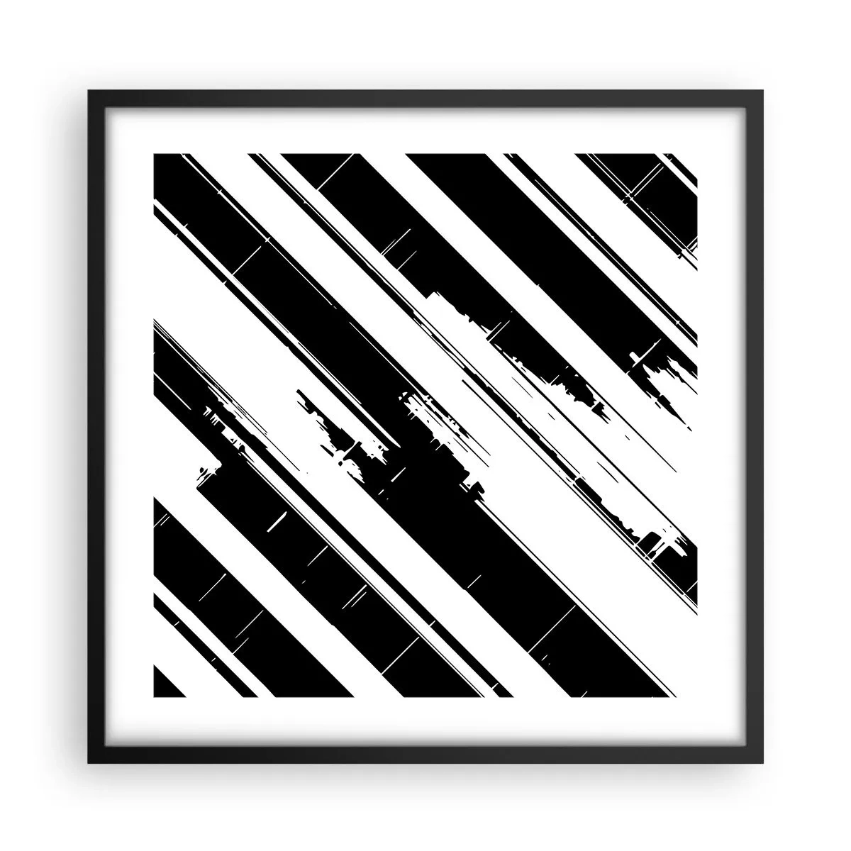 Póster en marco negro - Composición intensa y dinámica - 50x50 cm