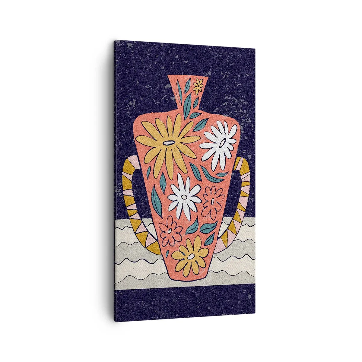 Cuadro sobre lienzo - Impresión de Imagen - Jarrón pintado - 45x80 cm