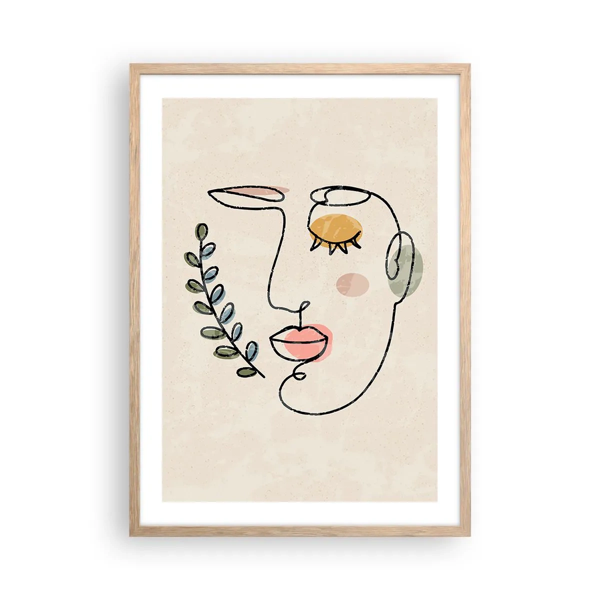 Póster en marco roble claro - Calma encontrada - 50x70 cm