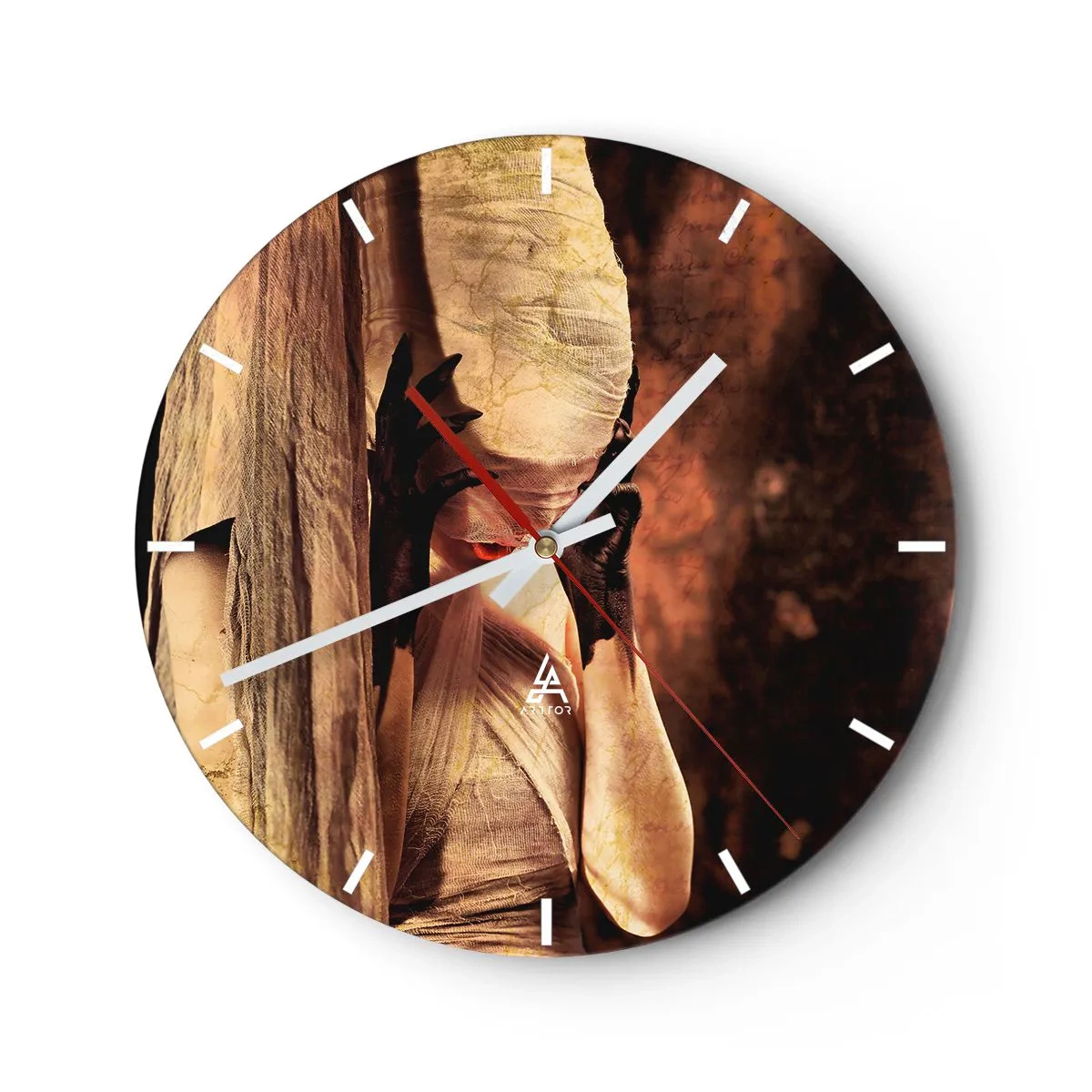 Reloj de pared - Reloj de vidrio - Entre el bien y el mal - 40x40 cm