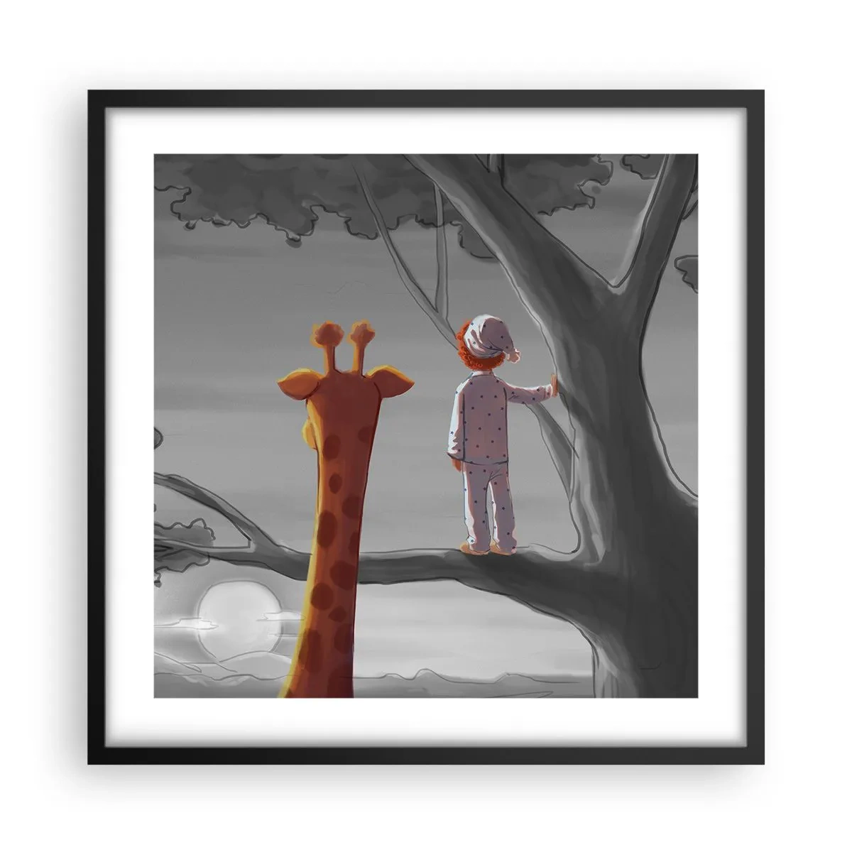 Póster en marco negro - ¿Está sucediendo de verdad? - 50x50 cm