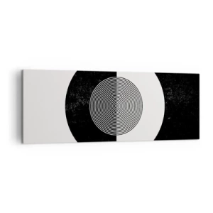 Cuadro sobre lienzo - Impresión de Imagen - Patrón gráfico en blanco y negro contrastante - 140x50cm - Armonía en blanco y negro - Decoración de pared moderna para salón y dormitorio ARTTOR