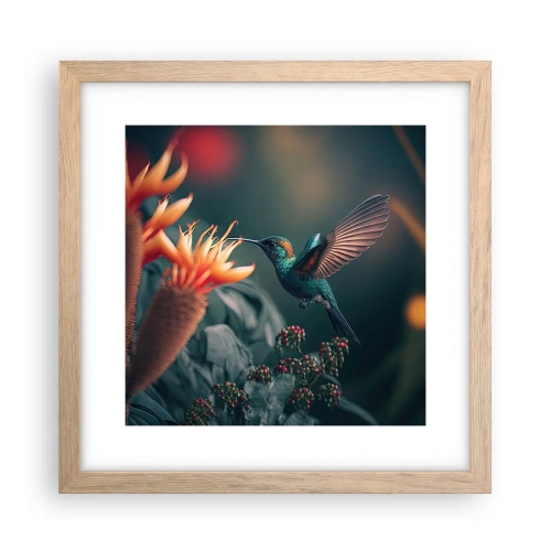 Póster en marco roble claro - Una vida verdaderamente colorida - 30x30 cm