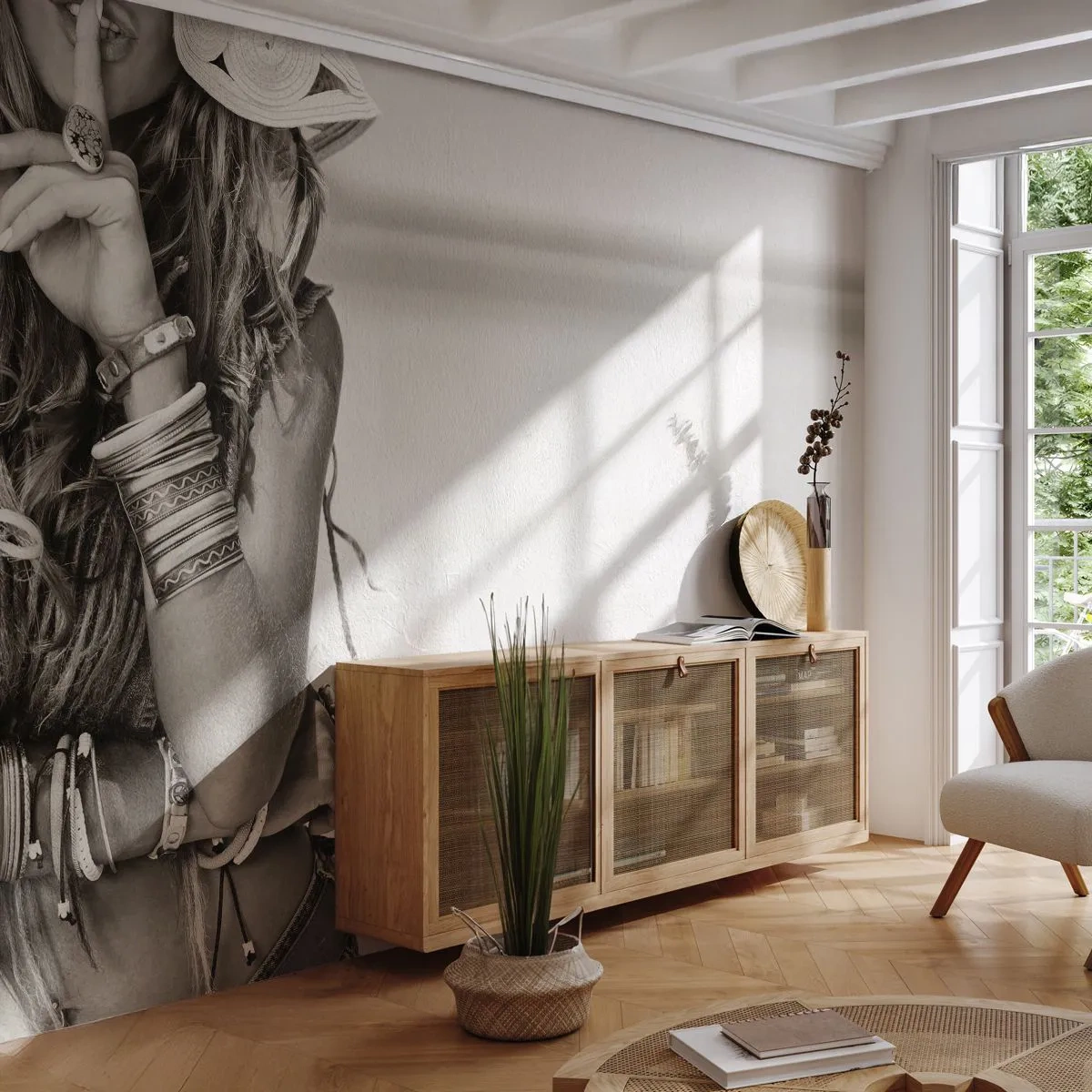 Fotomural Standard Eco - Libertad natural - Mujer, bohemia, Vintage - 300x210 cm