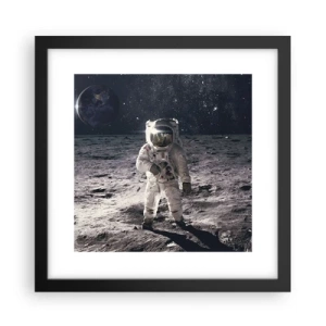 Póster en marco negro - Saludos desde la Luna - 30x30 cm