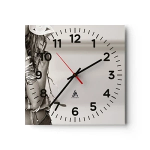 Reloj de pared - Reloj de vidrio - Libertad natural - 40x40 cm