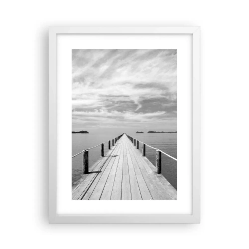 Póster en marco blanco - Hora de viajar - 30x40 cm