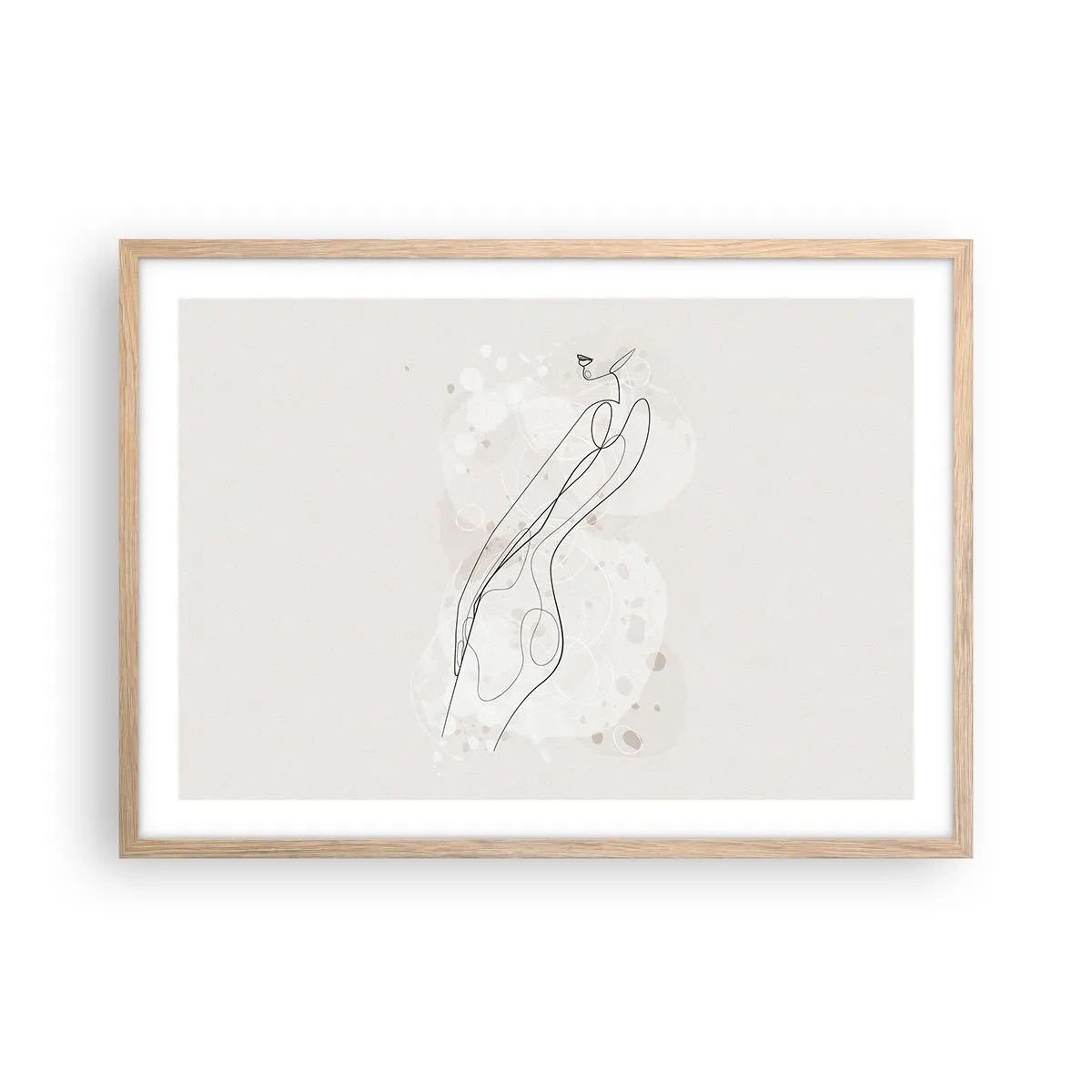 Póster en marco roble claro - Una mirada no dice nada y al mismo tiempo lo dice todo - 70x50 cm