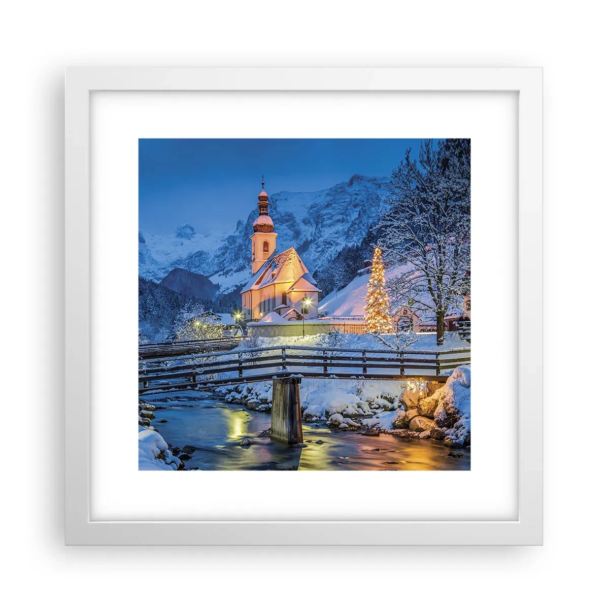 Póster en marco blanco - El espíritu de la Navidad - 30x30 cm