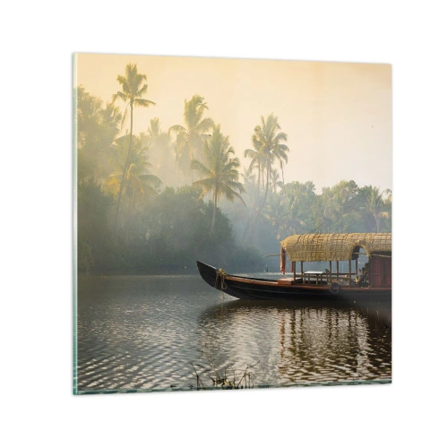 Cuadro sobre vidrio - Impresiones sobre Vidrio - Casa en el río - 70x70 cm