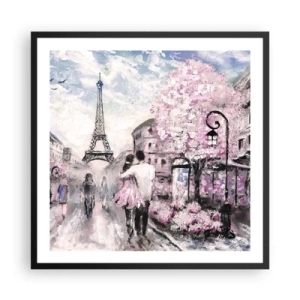 Póster en marco negro - La ciudad del amor - 60x60 cm