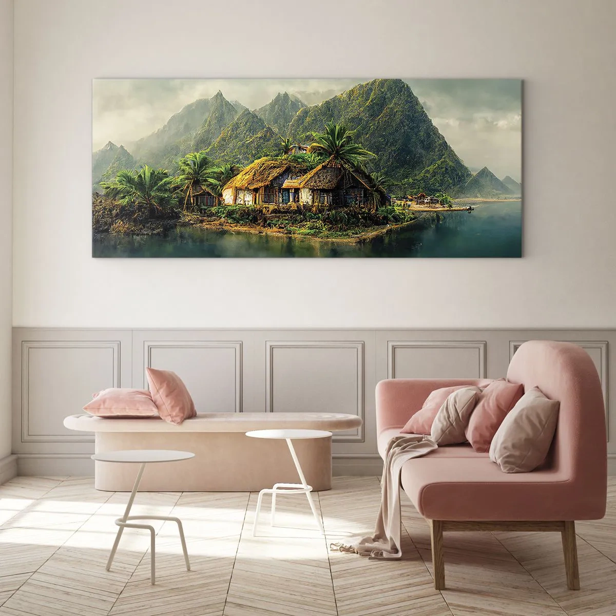 Cuadro sobre vidrio - Impresiones sobre Vidrio - Paraíso tropical - 90x30 cm