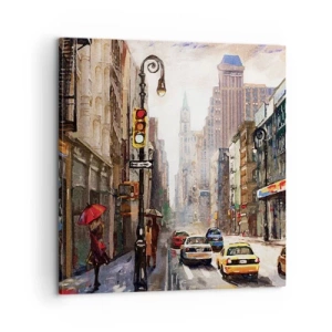 Cuadro sobre lienzo - Impresión de Imagen - Nueva York - también colorida bajo la lluvia - 60x60 cm