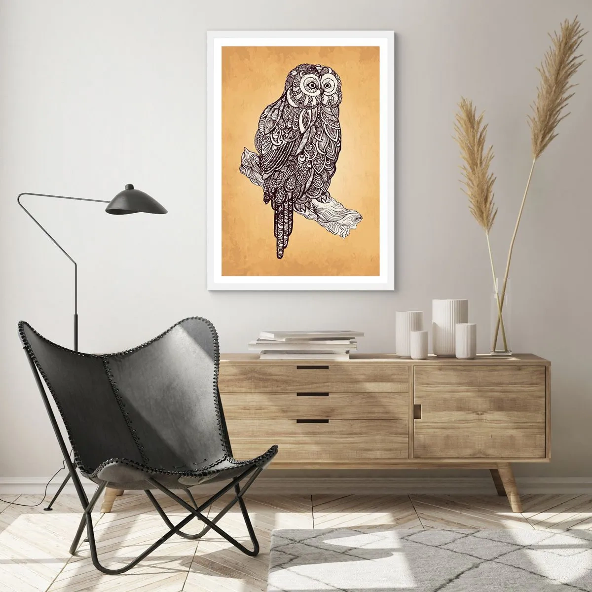 Póster en marco blanco - Intrincados ornamentos de sabiduría - 50x70 cm