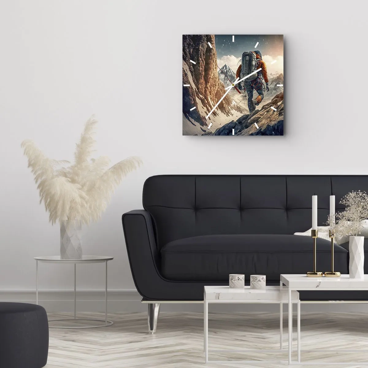 Reloj de pared - Reloj de vidrio - Guerrero solitario - 40x40 cm