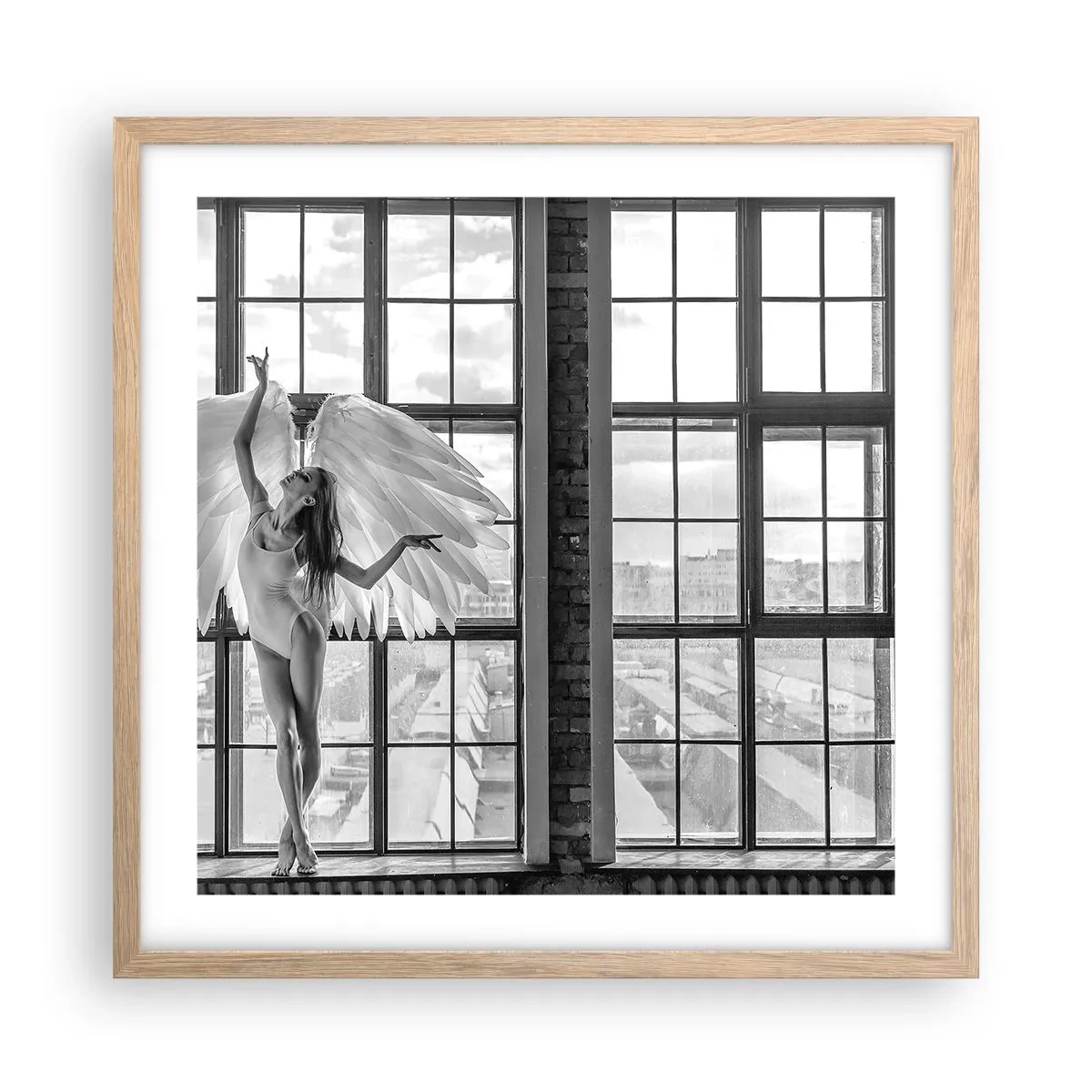 Póster en marco roble claro - ¿Ciudad de los ángeles? - 50x50 cm