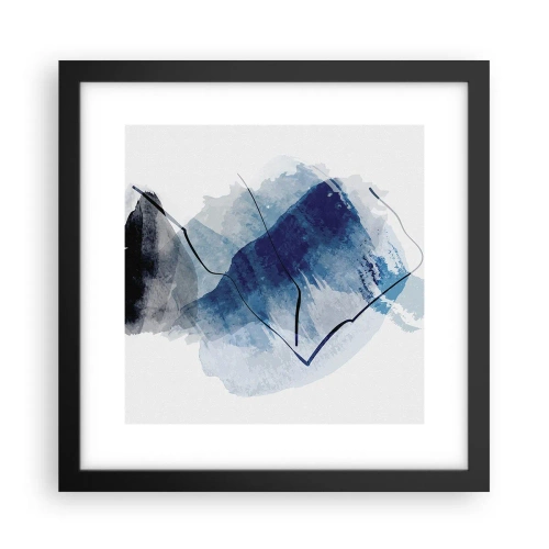 Póster en marco negro - Montaña helada - 30x30 cm