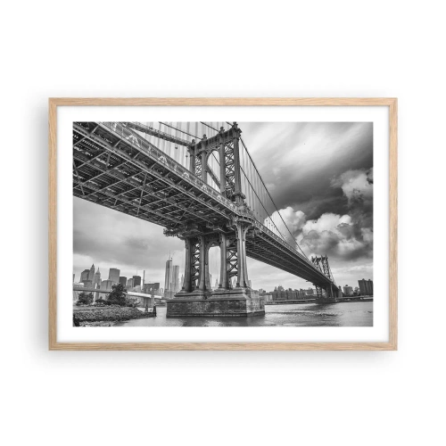 Póster en marco roble claro - Al corazón de la ciudad - 70x50 cm