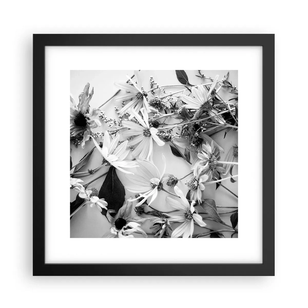 Póster en marco negro - Un no ramo de flores - 30x30 cm
