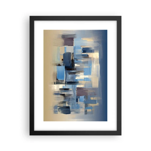 Póster en marco negro - Construcción azul - 30x40 cm