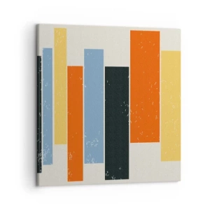 Cuadro sobre lienzo - Impresión de Imagen - Barras multicolor - 50x50 cm
