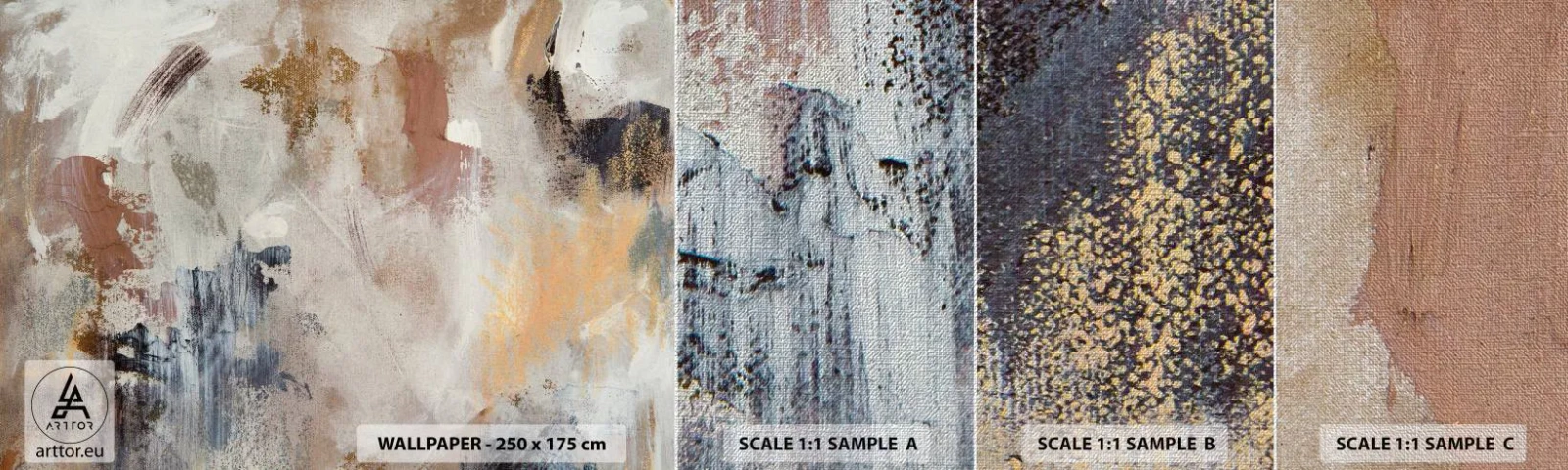 Muestra de fotomural Premium Canvas - Abstracción brumosa - Pedazo, Abstracción, Minimalismo - 100x30 cm