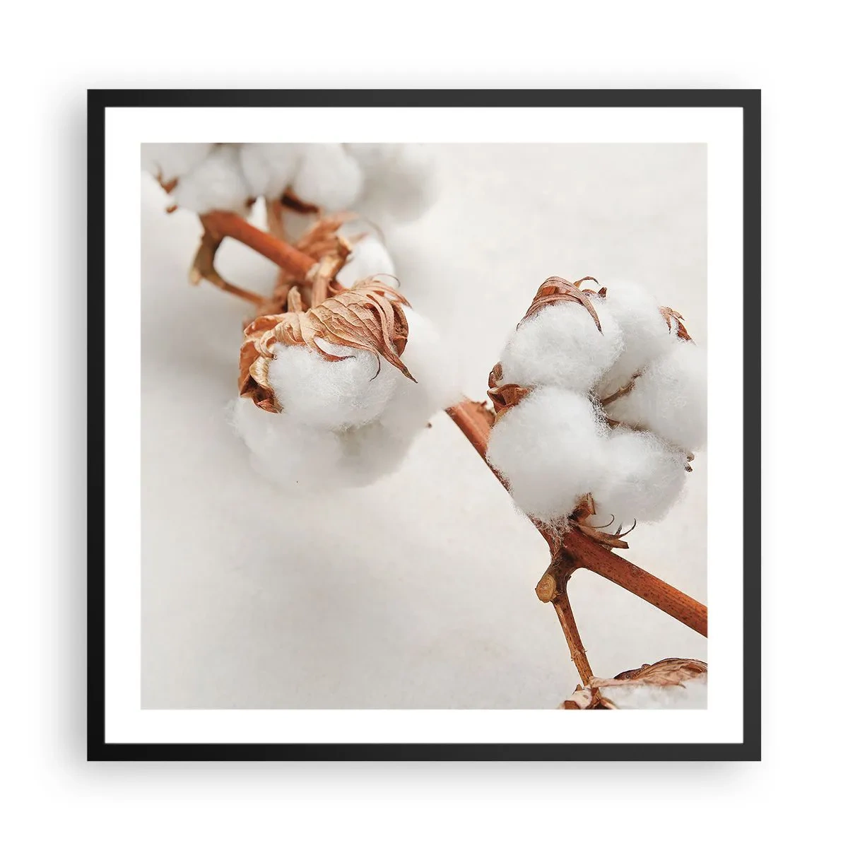 Póster en marco negro - Un suave tacto - 60x60 cm