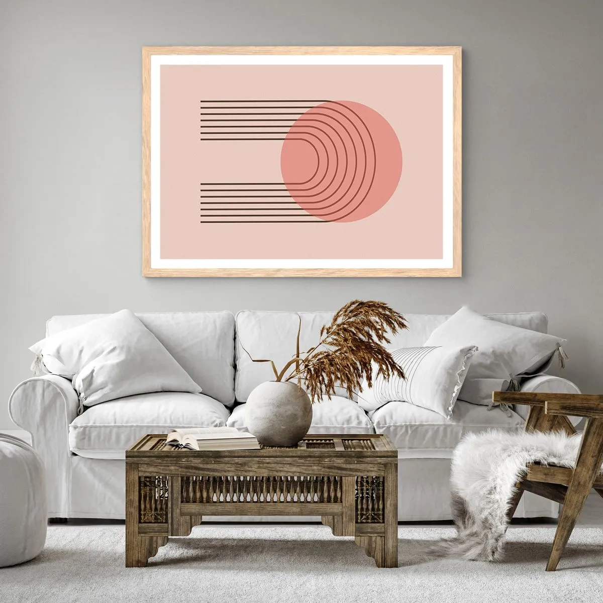 Póster en marco roble claro - Atracción irresistible - 70x50 cm