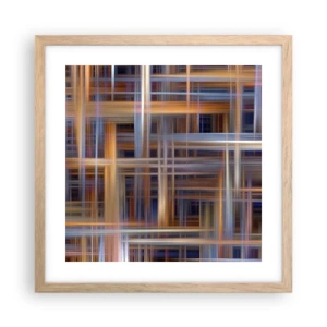 Póster en marco roble claro - Tejido de luz - 40x40 cm