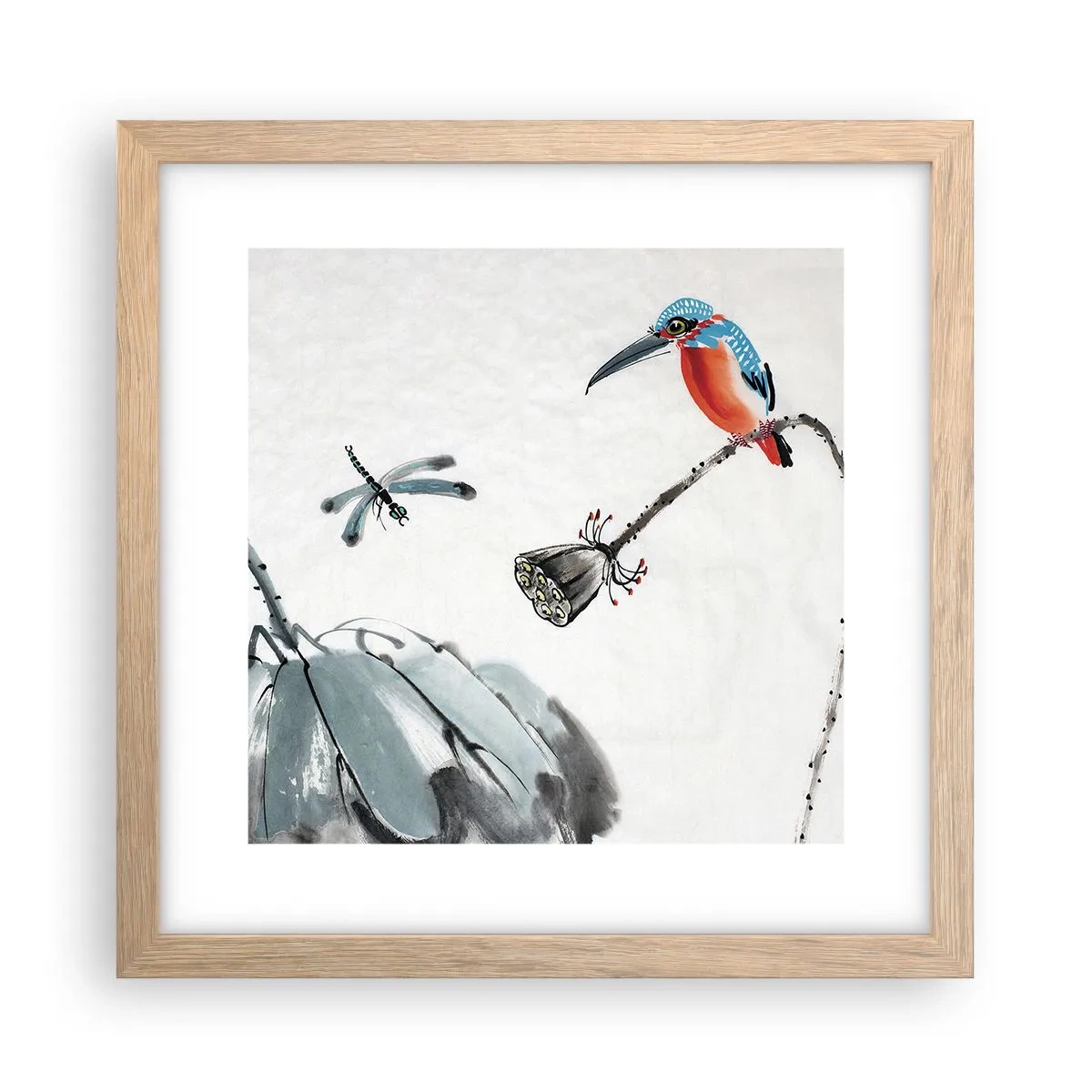 Póster en marco roble claro - La vida de la pradera - 30x30 cm