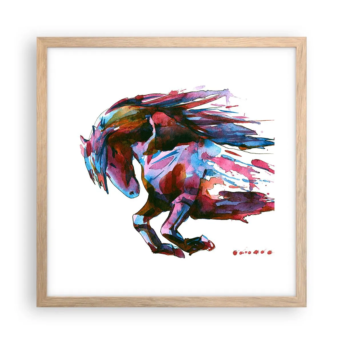 Póster en marco roble claro - En éxtasis - 40x40 cm