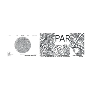 Muestra de fotomural autoadhesivo Deluxe Sticker - Anatomía de París - Mapa, París, Francia - 100x30 cm