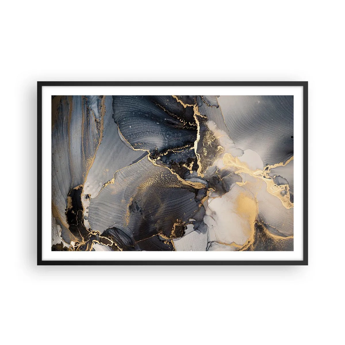 Póster en marco negro - La vida de una piedra - 91x61 cm