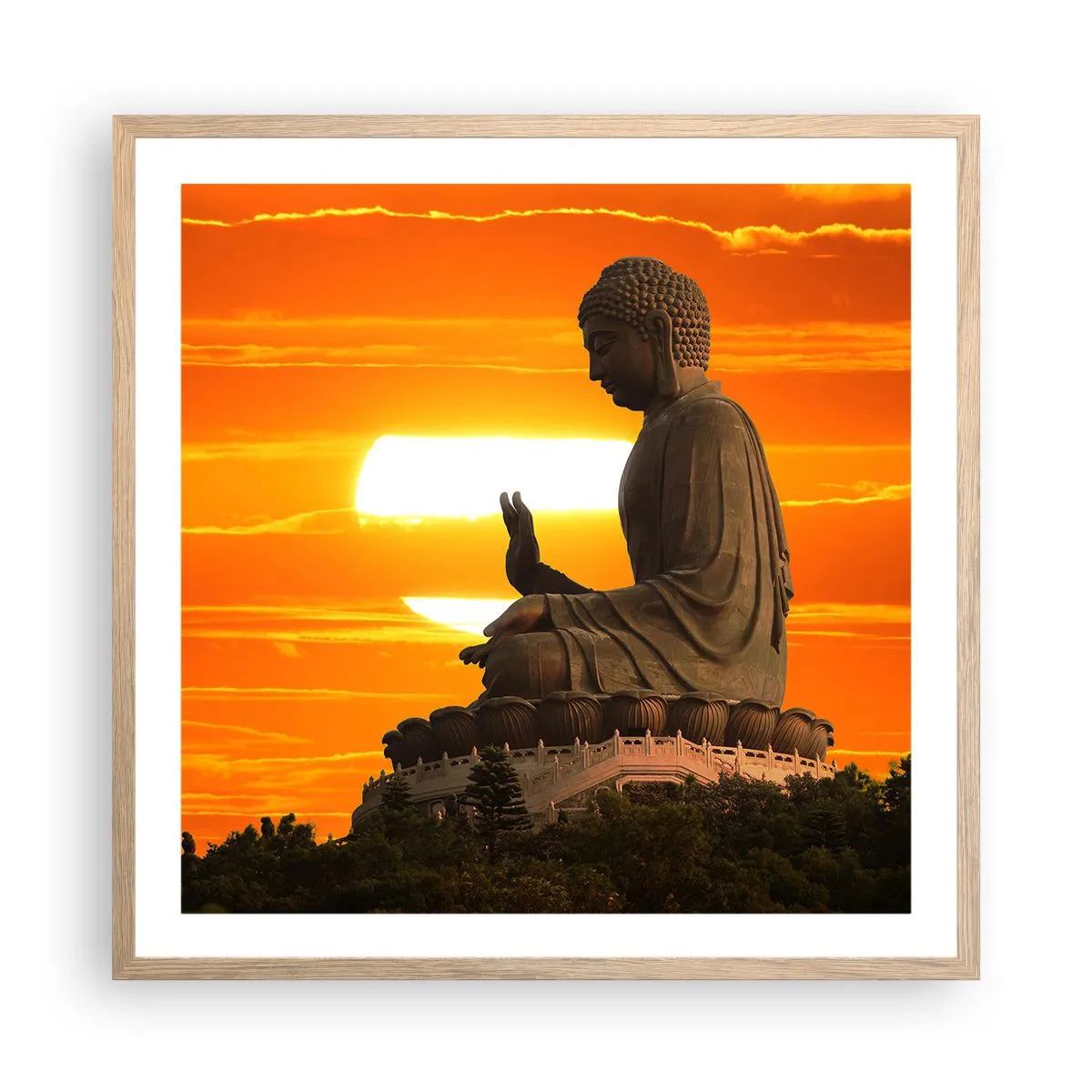 Póster en marco roble claro - Sin miedo al mundo - 60x60 cm