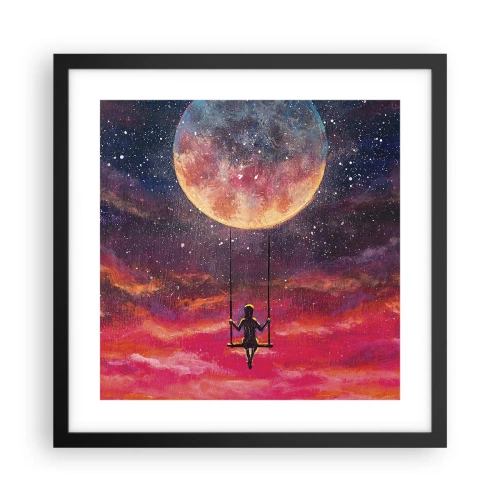 Póster en marco negro - Disfrutar de las nubes - 40x40 cm