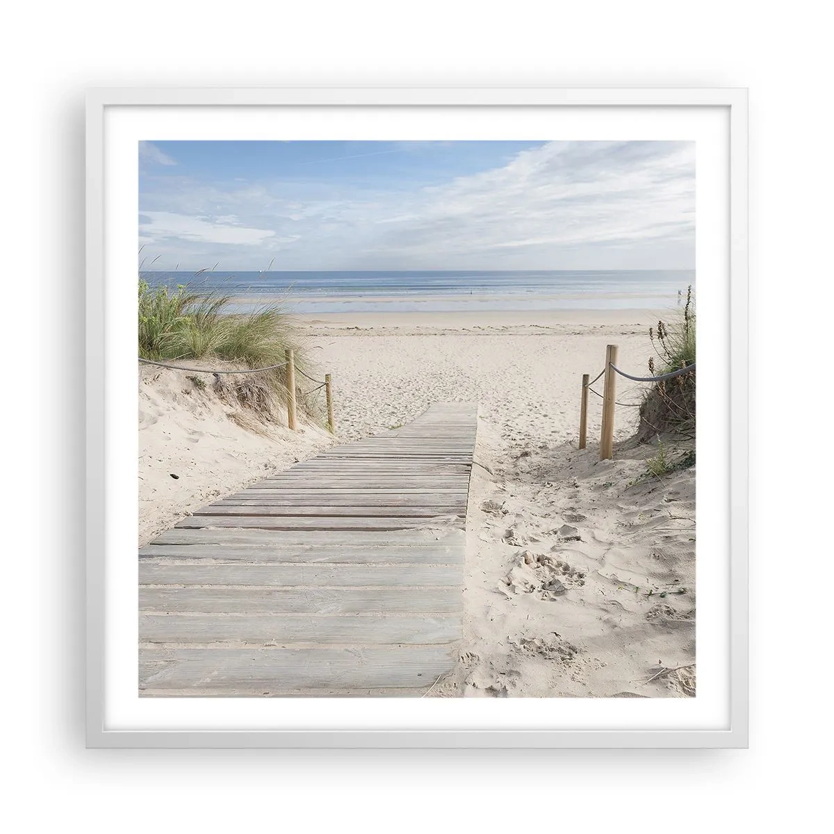 Póster en marco blanco - Hasta el horizonte - 60x60 cm