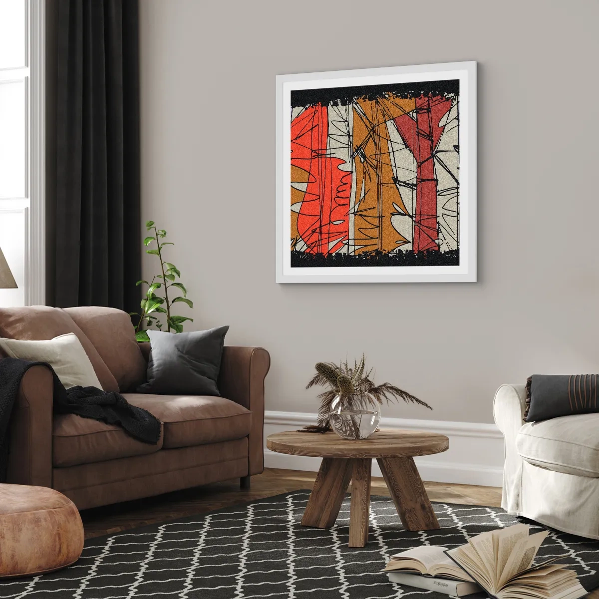 Póster en marco blanco - Composición espontánea - 60x60 cm