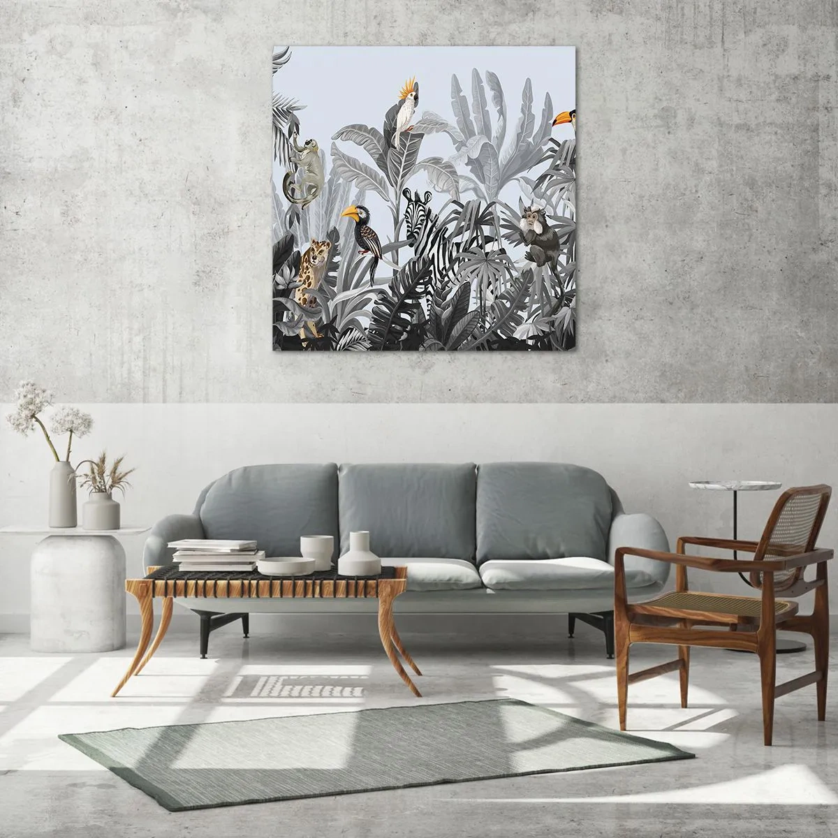 Cuadro sobre vidrio - Impresiones sobre Vidrio - Un cuento de hadas africano - 40x40 cm