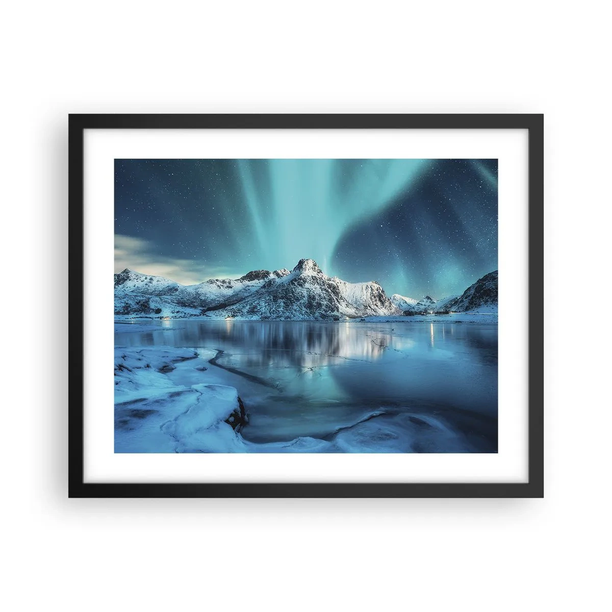 Póster en marco negro - Una noche de luz - 50x40 cm