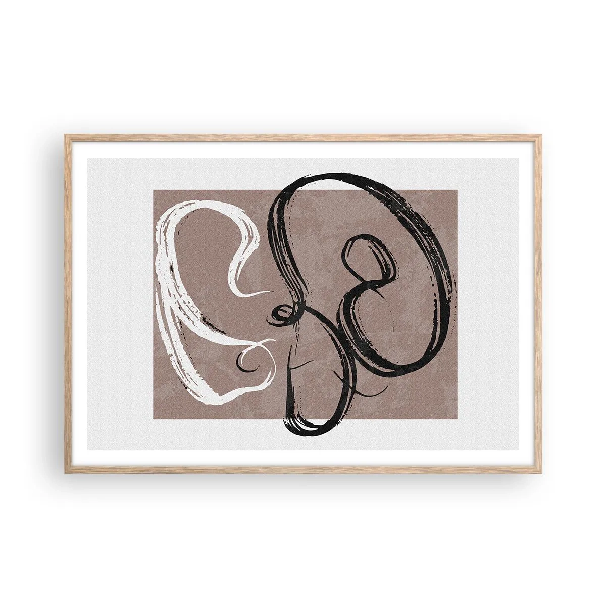 Póster en marco roble claro - Composición: la búsqueda de la plenitud - 100x70 cm