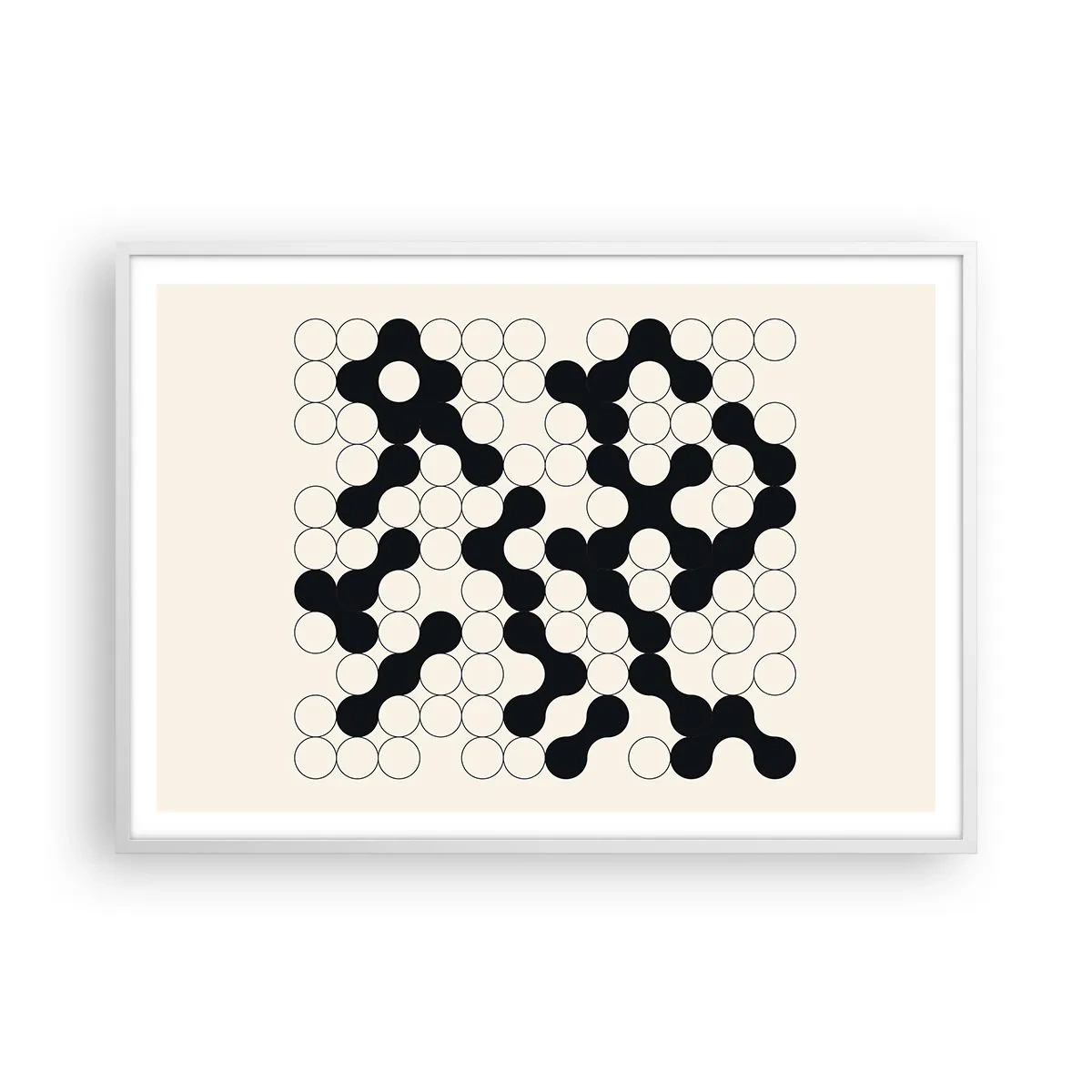 Póster en marco blanco - Juego chino - una variación - 100x70 cm