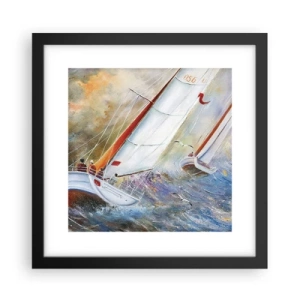 Póster en marco negro - Surcando las olas - 30x30 cm
