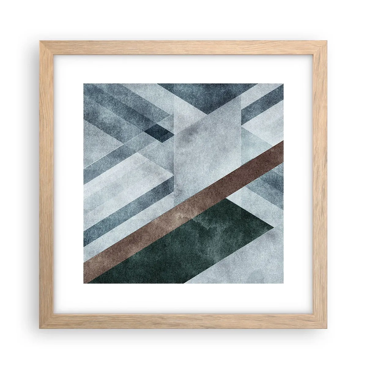 Póster en marco roble claro - Sofisticada elegancia de la geometría - 30x30 cm