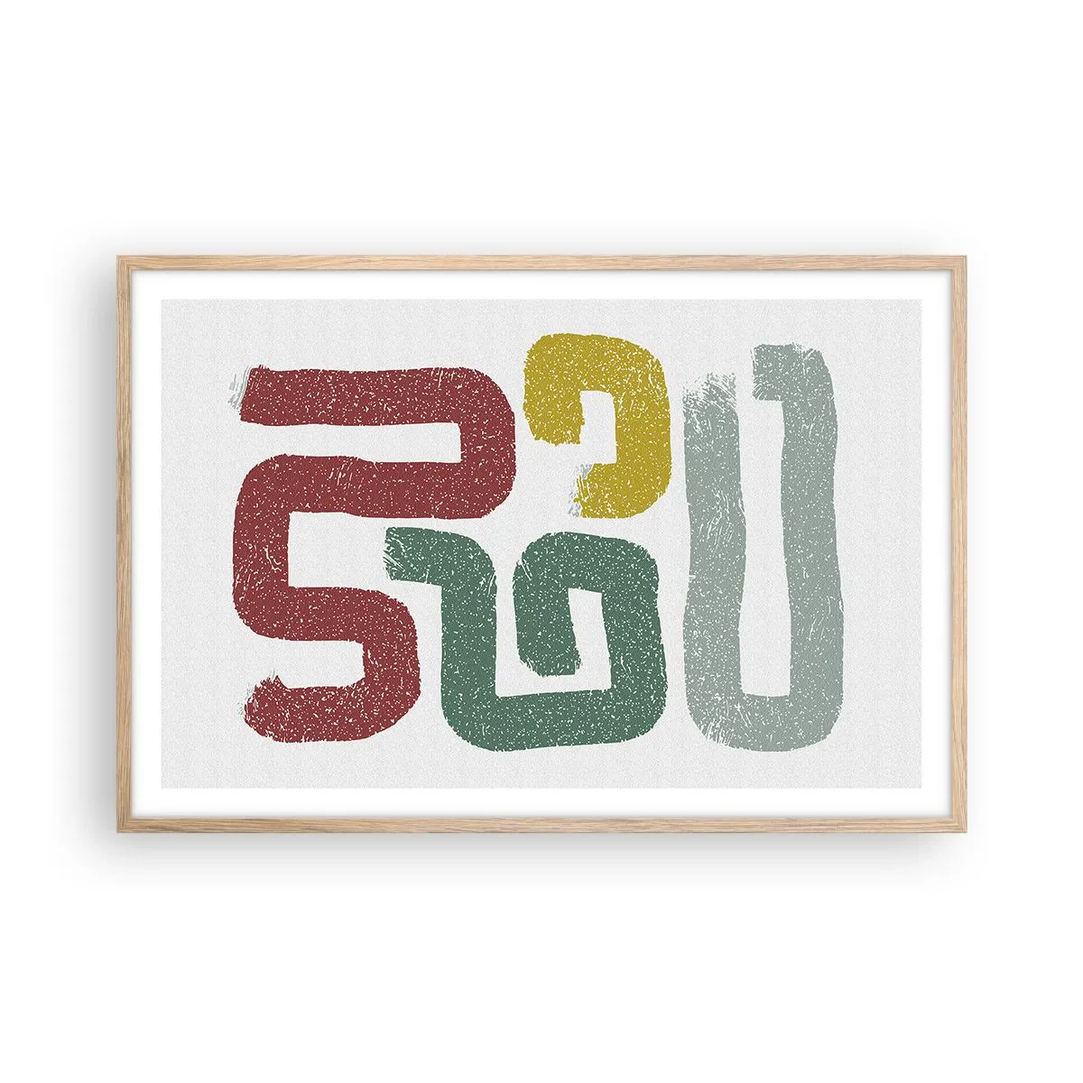 Póster en marco roble claro - En un idioma desconocido - 91x61 cm